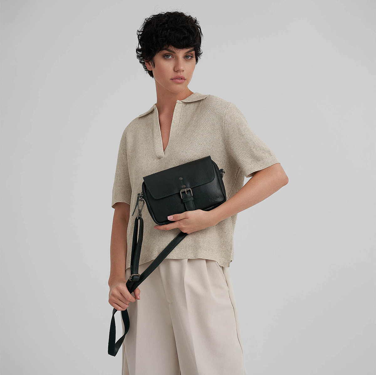 Женская сумка Dr.Koffer из натуральной кожи зеленая