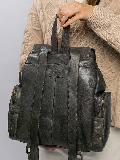 Рюкзак Dr.Koffer из натуральной кожи серый