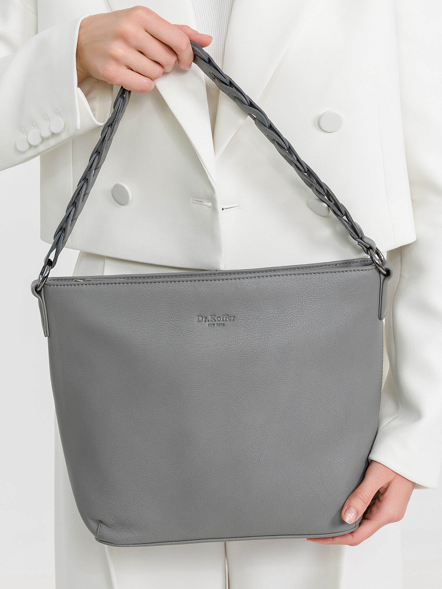 Сумка Dr.Koffer из натуральной кожи серая