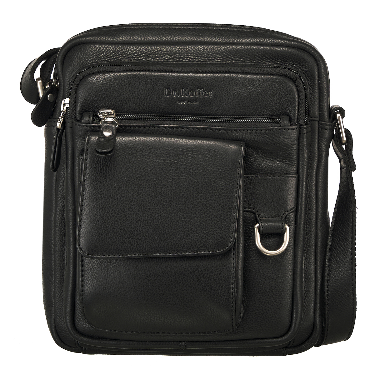 Сумка через плечо Dr.Koffer из натуральной кожи черная