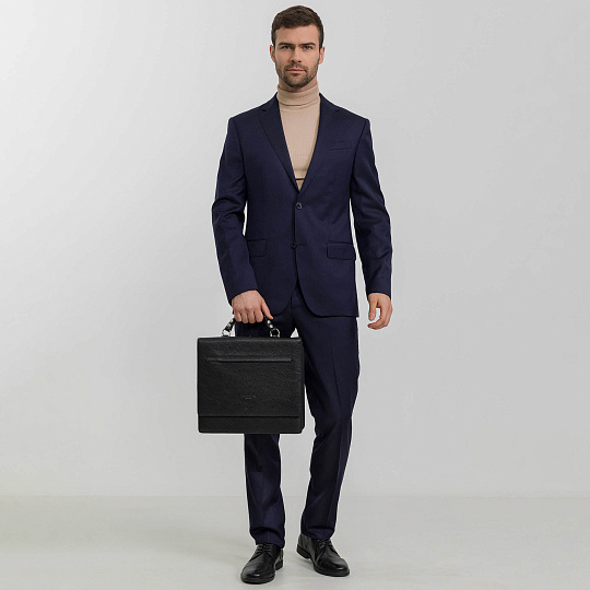 Деловая сумка Dr.Koffer из натуральной кожи черная