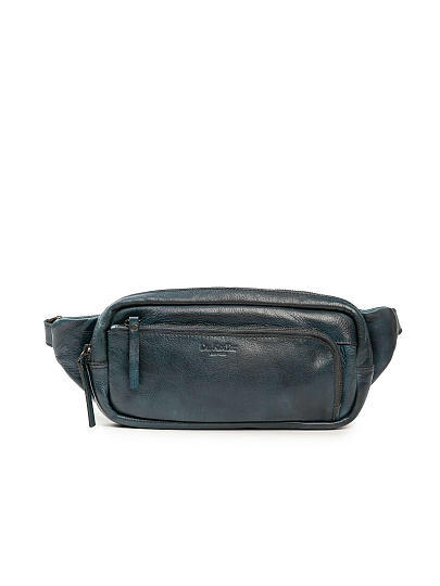 Сумка на пояс Dr. Koffer из натуральной кожи синяя