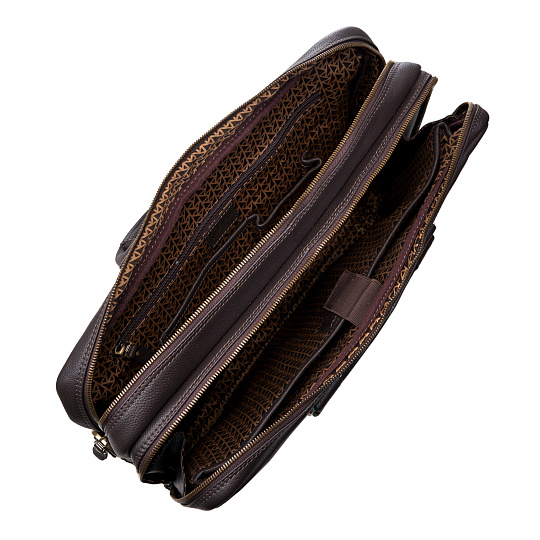 Деловая сумка Dr.Koffer из натуральной кожи темно-коричневая