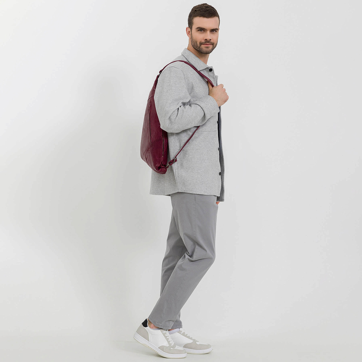 Рюкзак Dr.Koffer из натуральной кожи бордовый