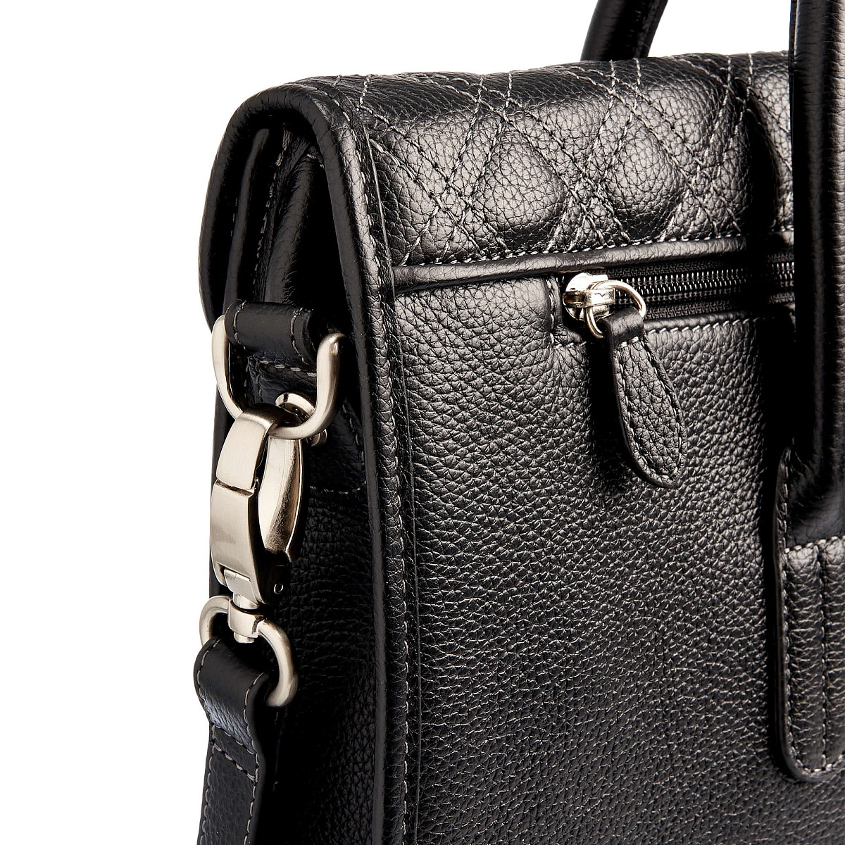 Деловая сумка Dr.Koffer из натуральной кожи черная