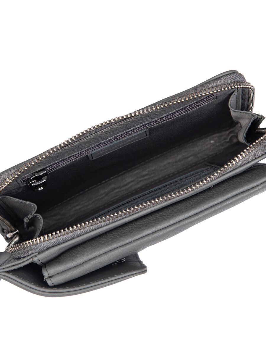 Сумка через плечо Dr.Koffer из натуральной кожи серая