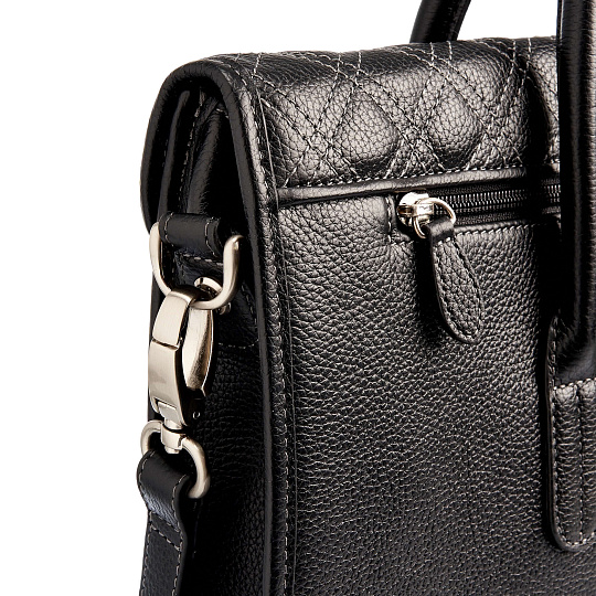 Деловая сумка Dr.Koffer из натуральной кожи черная