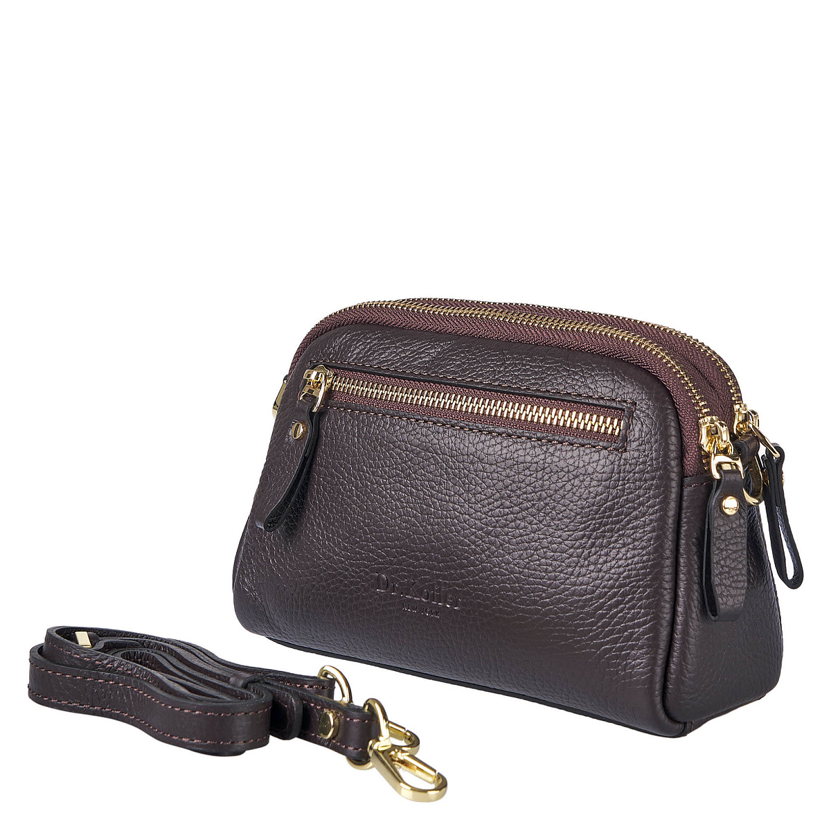 Женская сумка Dr. Koffer из натуральной кожи коричневая