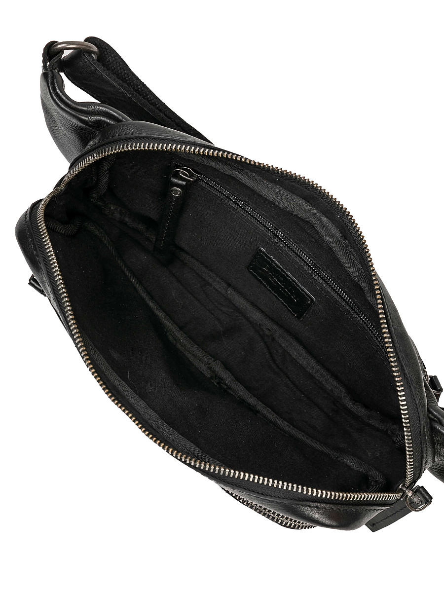 Сумка на пояс Dr. Koffer из натуральной кожи черная