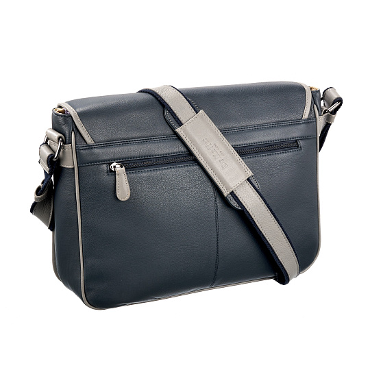 Деловая сумка Dr.Koffer из натуральной кожи синяя