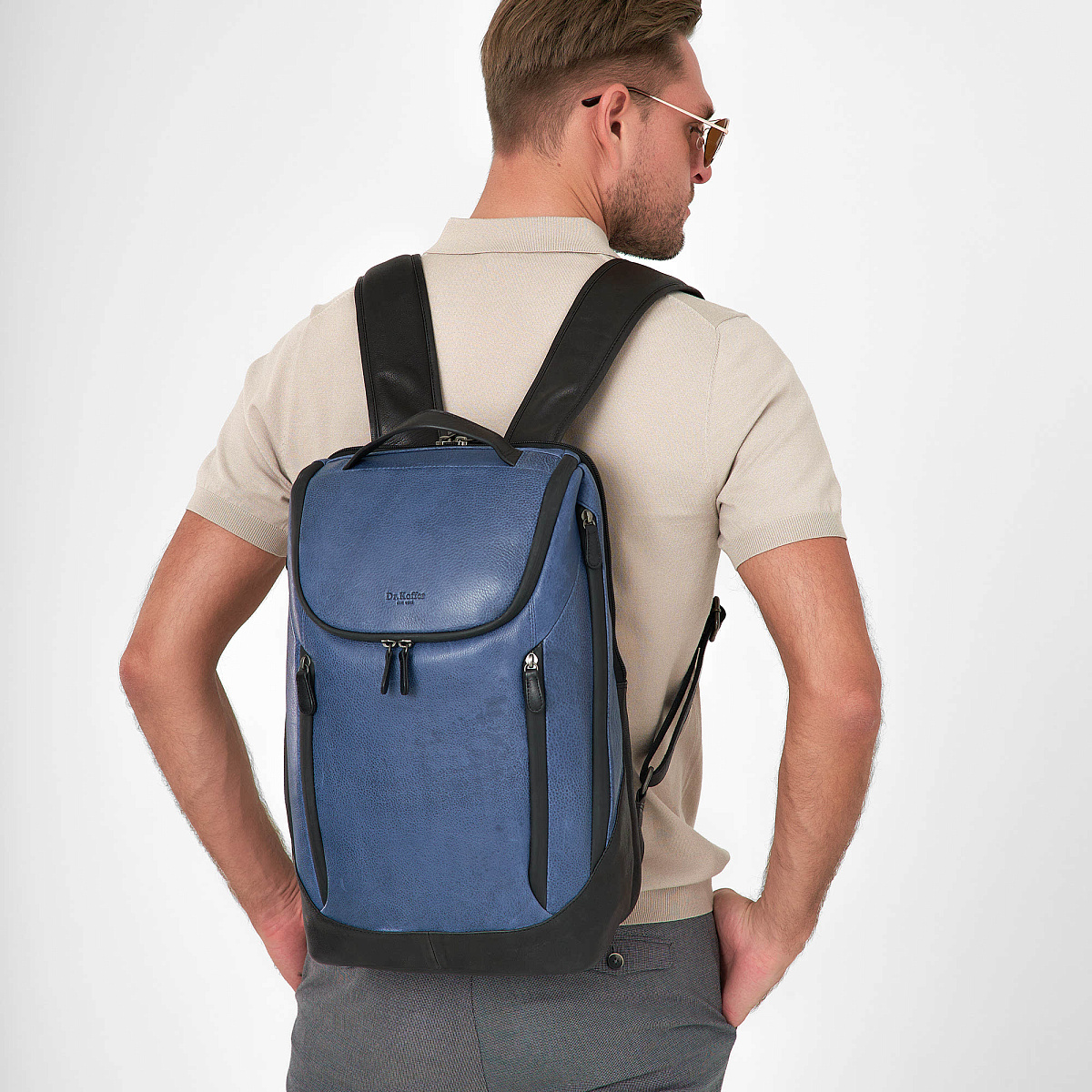 Рюкзак Dr.Koffer из натуральной кожи синий