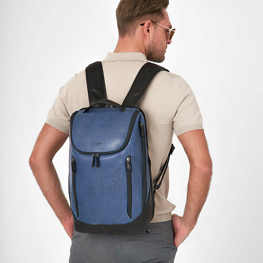 Рюкзак Dr.Koffer из натуральной кожи синий