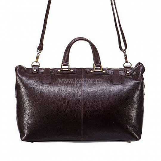 Темно-коричневая сумка в дорогу, выполненная в стиле "саквояж" Dr.Koffer B402389-02-09
