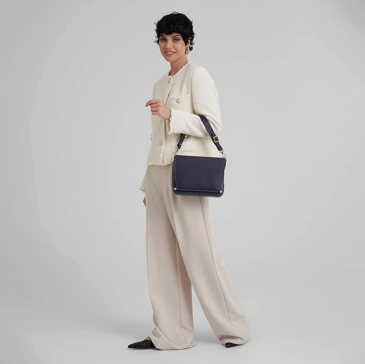 Женская сумка Dr. Koffer из натуральной кожи фиолетовая