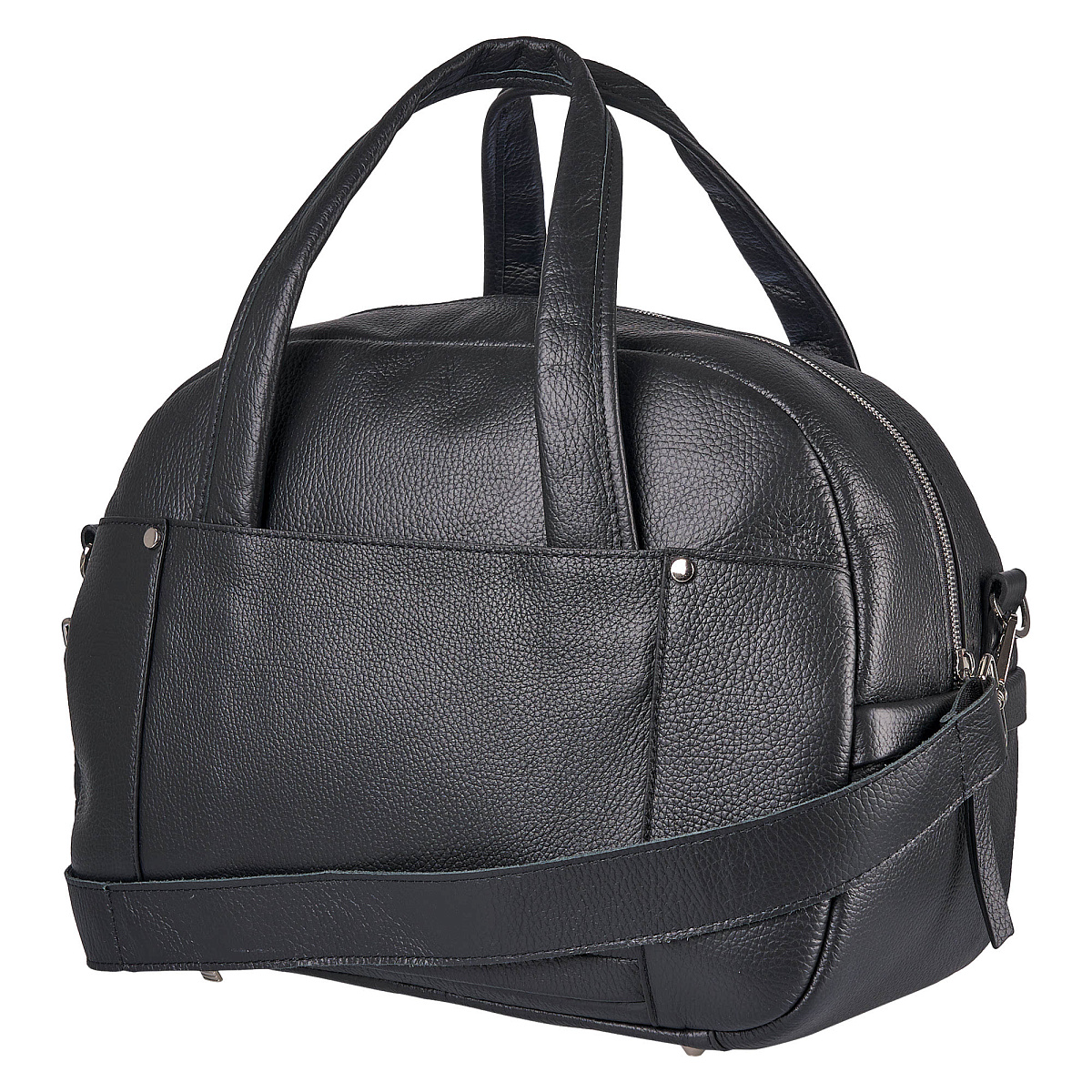 Сумка дорожная Dr.Koffer из натуральной кожи черная