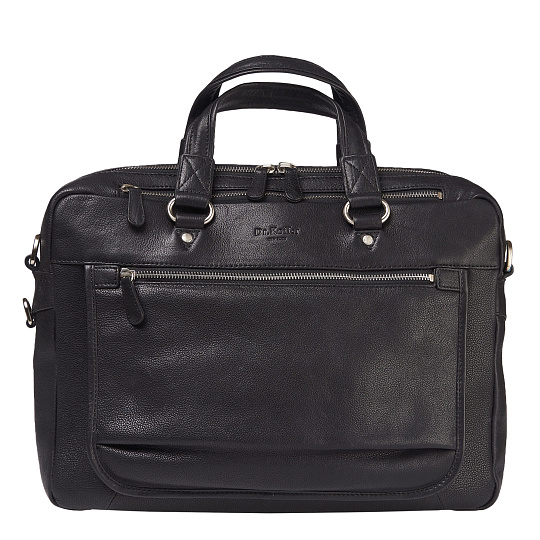 Деловая сумка Dr.Koffer из натуральной кожи черная
