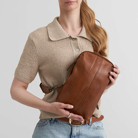 Рюкзак Dr.Koffer из натуральной кожи светло-коричневый