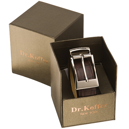 Кожаный ремень с теснением "под крокодила" Dr.Koffer R022B01120-102-09