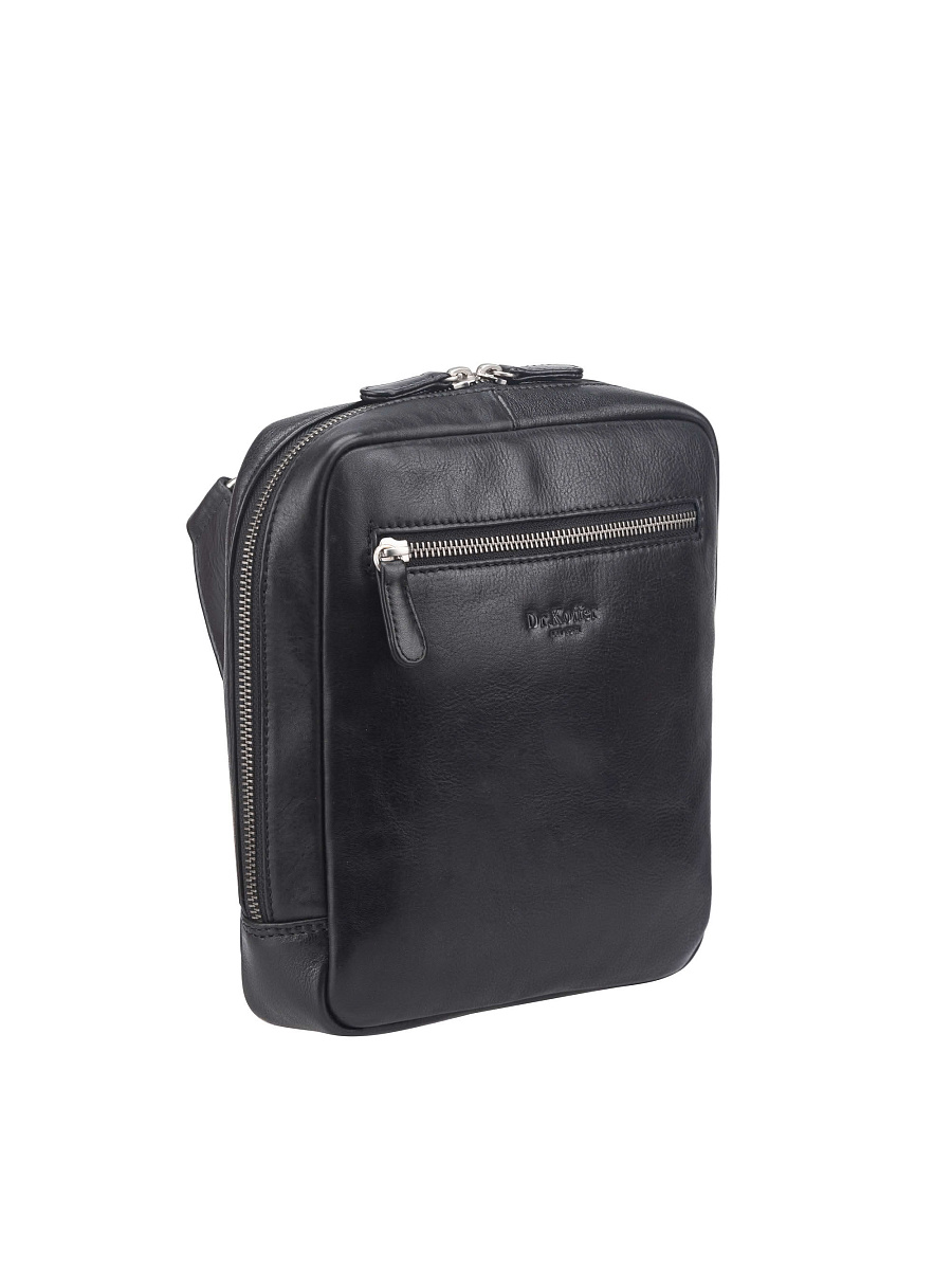 Сумка через плечо Dr. Koffer из натуральной кожи черная