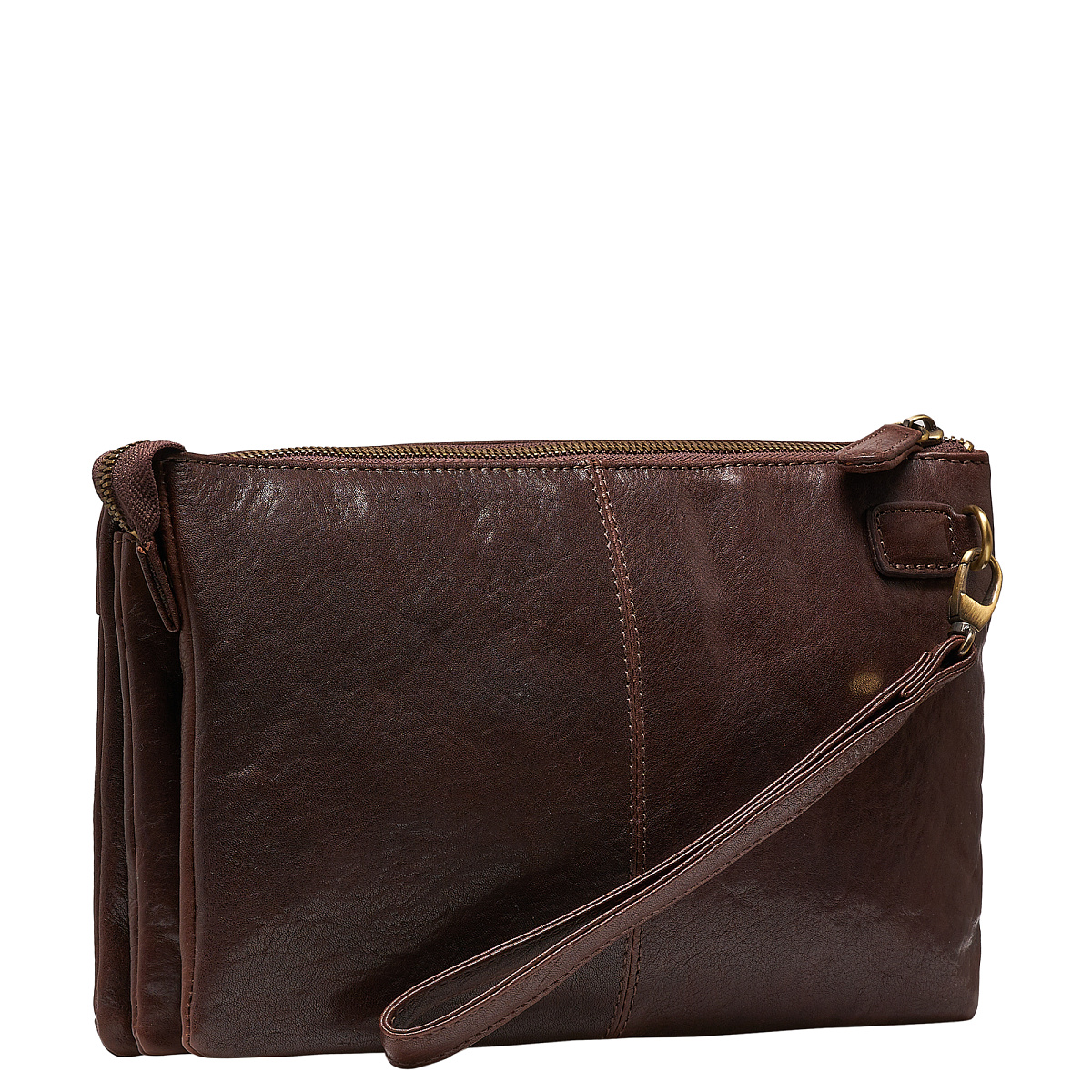 Сумка барсетка из натуральной кожи Dr. Koffer коричневая