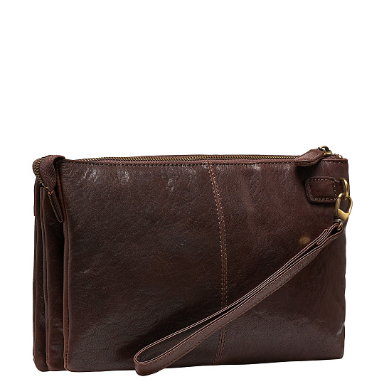 Сумка барсетка из натуральной кожи Dr. Koffer коричневая