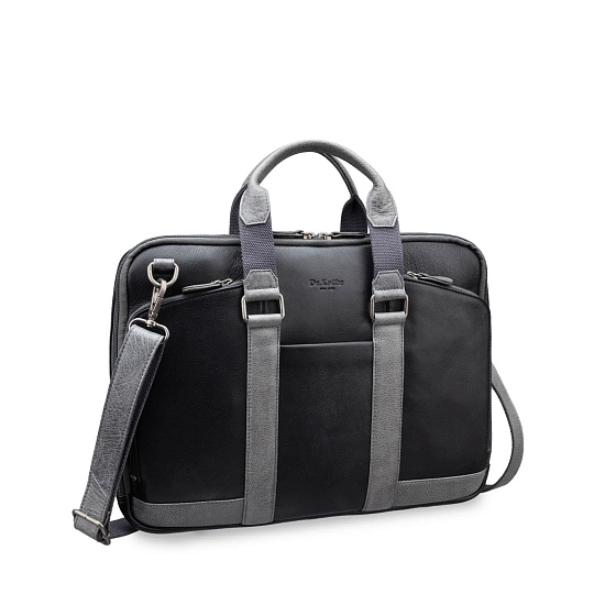 Деловая сумка Dr.Koffer из натуральной кожи черная