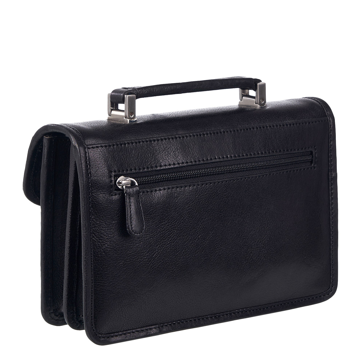 Сумка-визитка из натуральной кожи Dr. Koffer черная