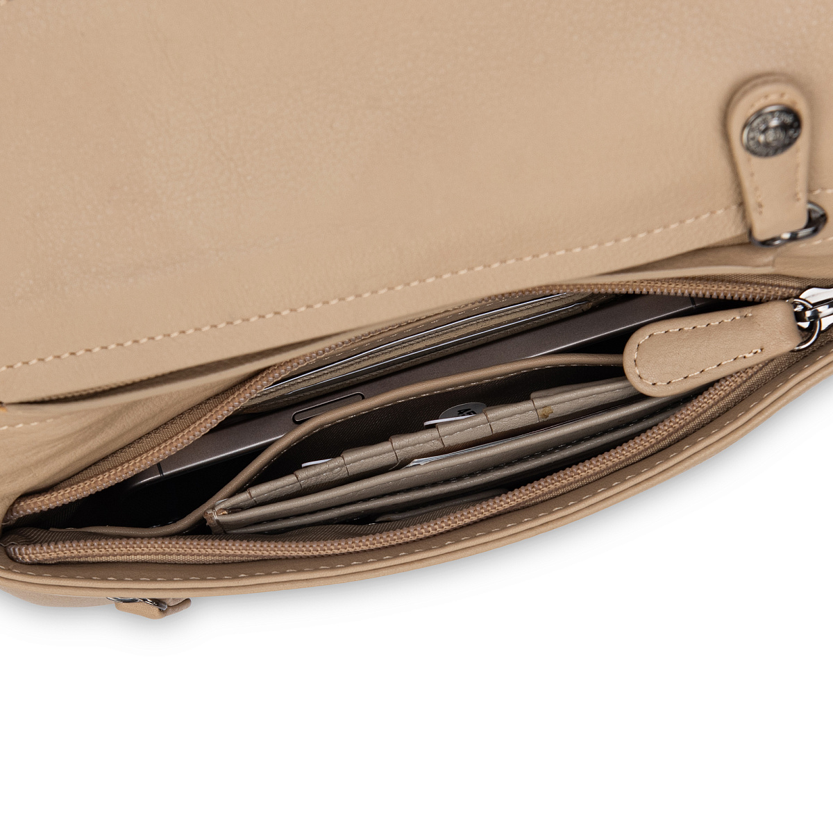 Сумка через плечо Dr.Koffer из натуральной кожи бежевая