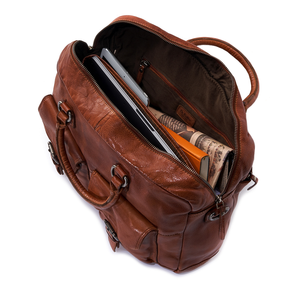 Деловая сумка Dr.Koffer из натуральной кожи коричневая