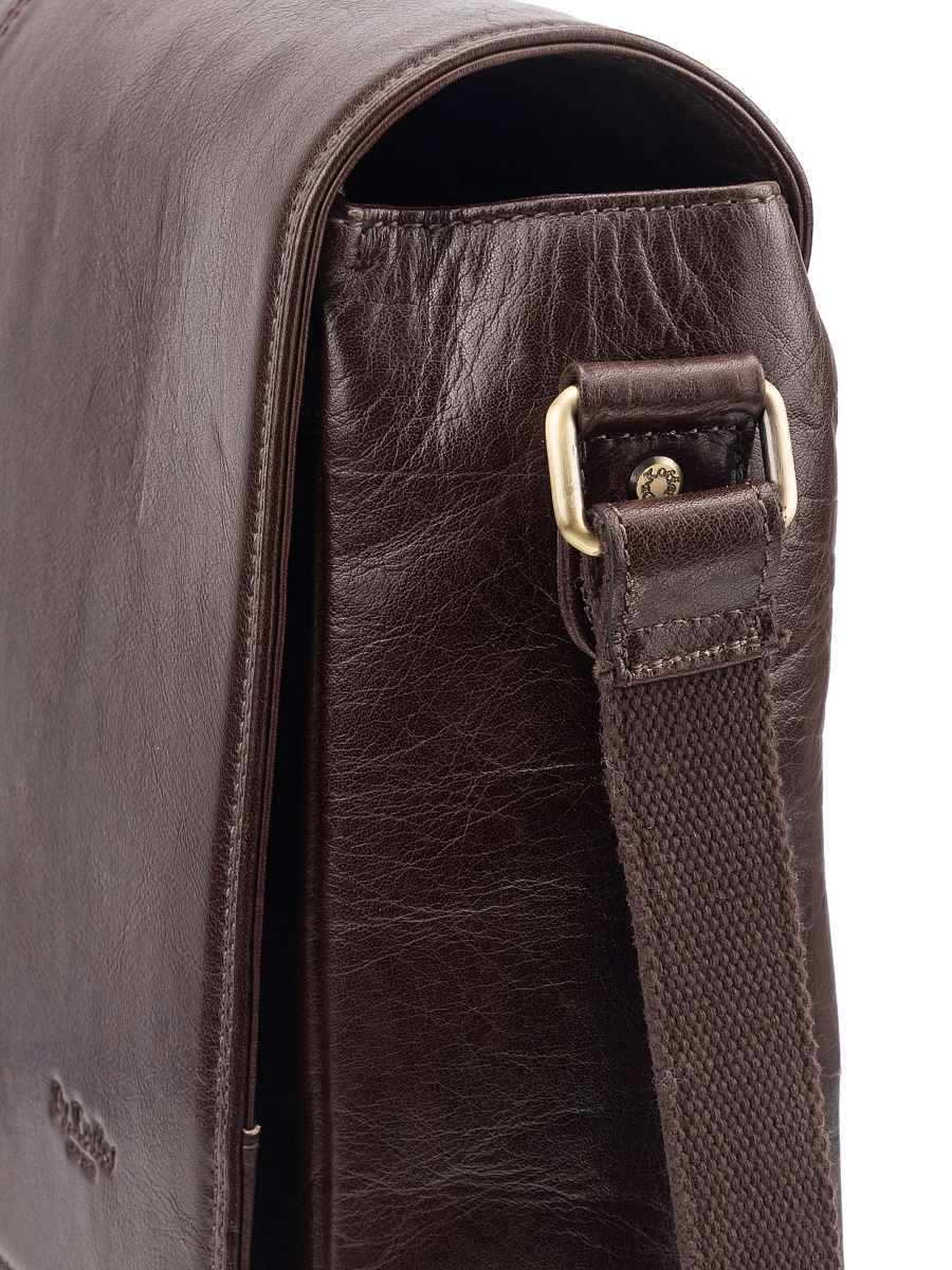 Деловая сумка Dr.Koffer из натуральной кожи коричневая										