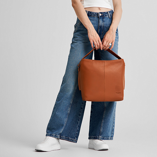 Женская сумка Dr.Koffer из натуральной кожи коричневая