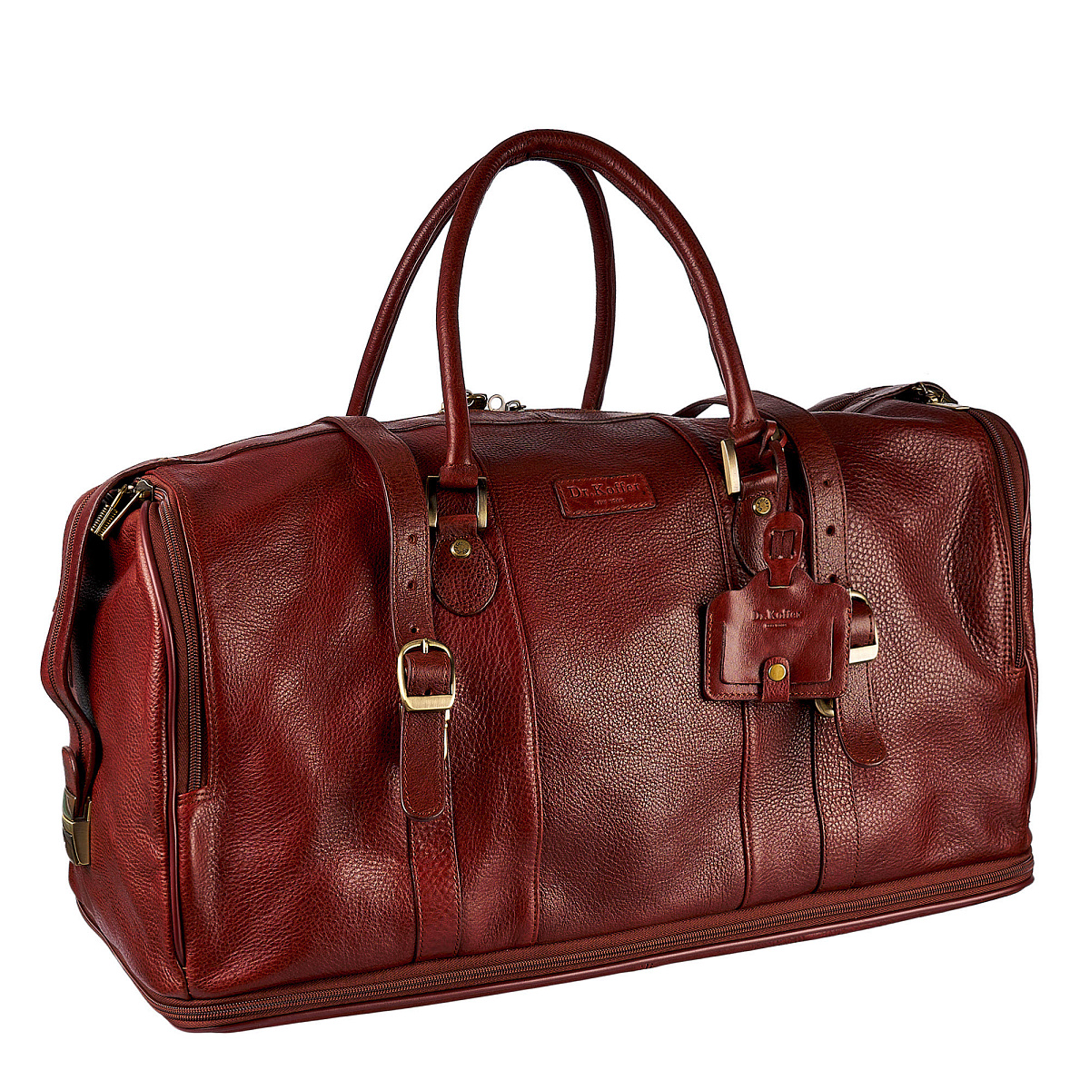 Сумка дорожная Dr.Koffer из натуральной кожи коричневая