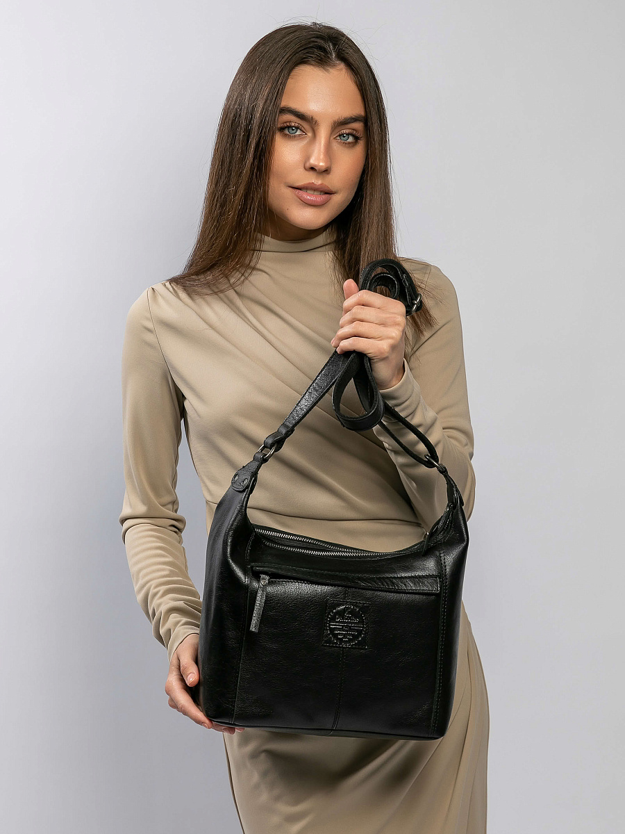 Сумка через плечо Dr.Koffer из натуральной кожи черная