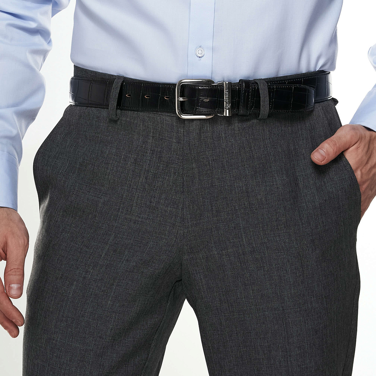 Ремень Dr. Koffer из натуральной кожи черный