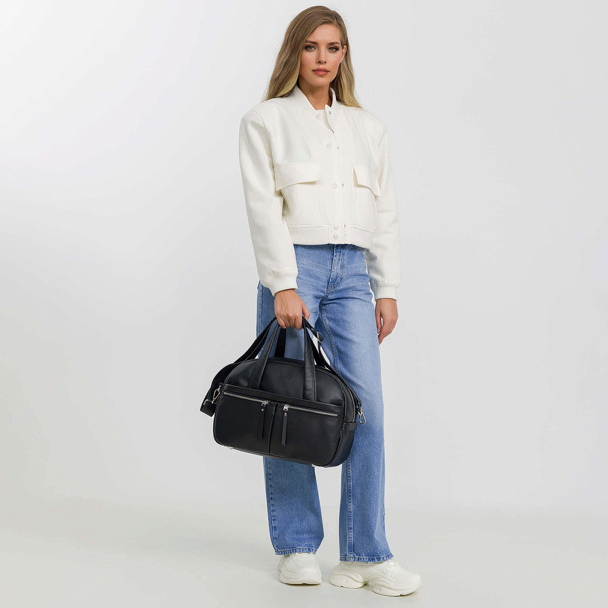 Сумка дорожная Dr.Koffer из натуральной кожи черная