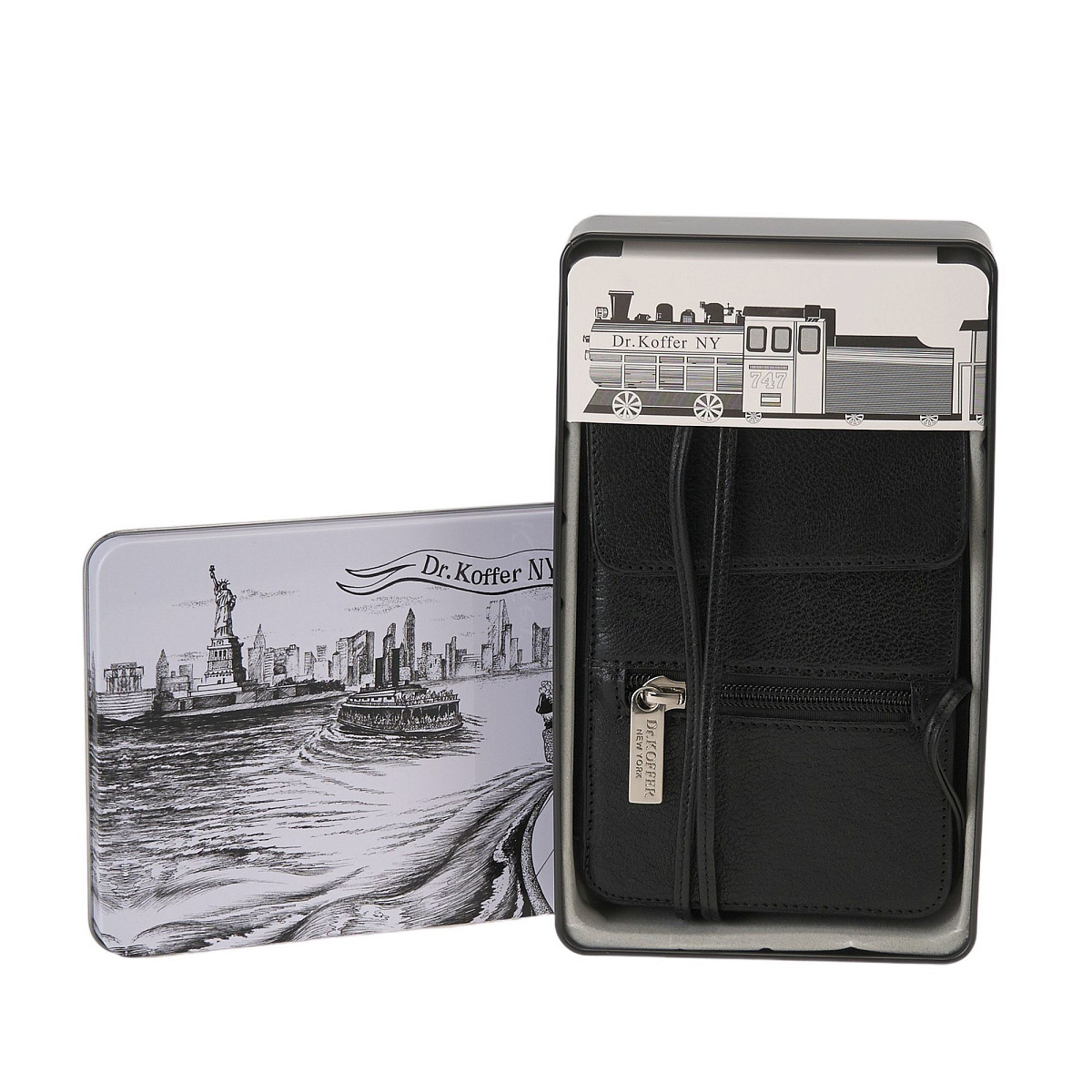 Классический нагрудный кошелек черного цвета Dr.Koffer X216400-02-04