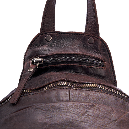 Рюкзак Dr.Koffer из натуральной кожи темно-коричневый