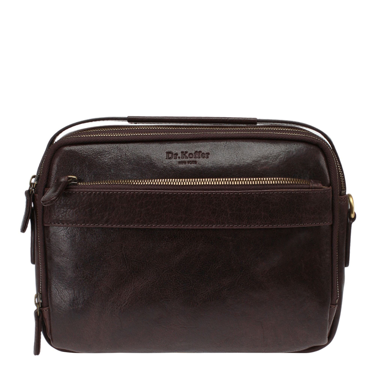 Сумка через плечо Dr.Koffer из натуральной кожи коричневая