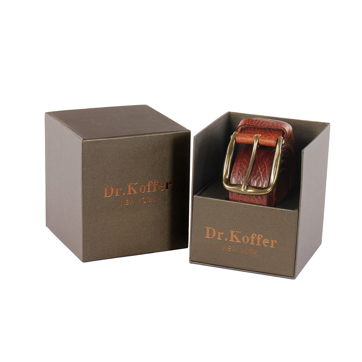 Ремень Dr. Koffer из натуральной кожи коричневый