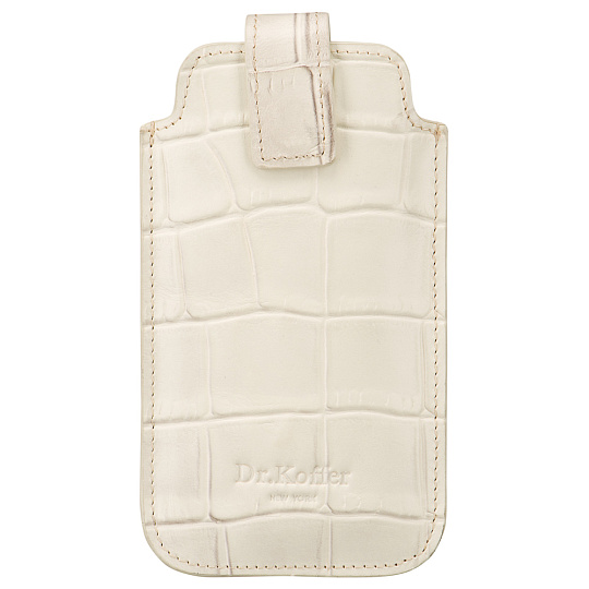 Чехол для телефона из натуральной кожи белый Dr.Koffer