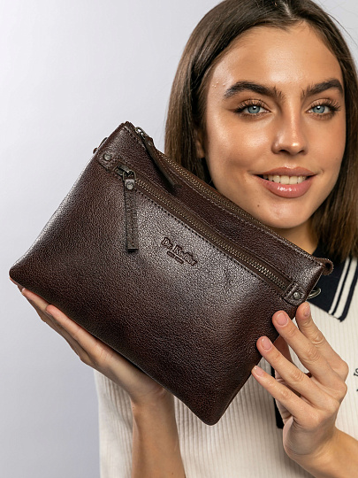 Сумка через плечо Dr.Koffer из натуральной кожи коричневая