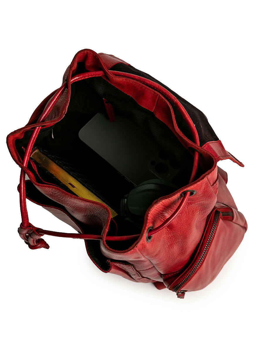 Рюкзак Dr.Koffer из натуральной кожи красный