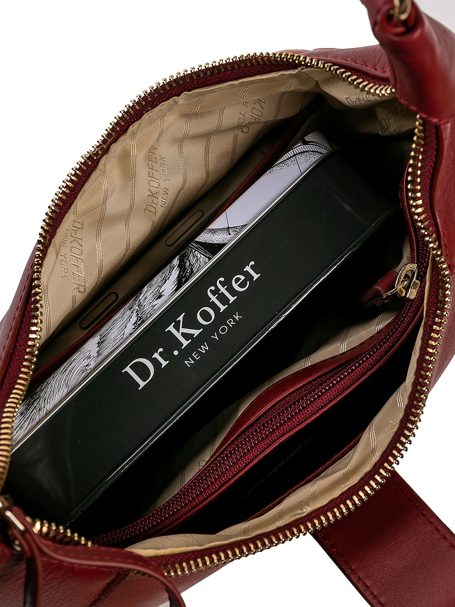 Женская сумка Dr. Koffer из натуральной кожи бордовая