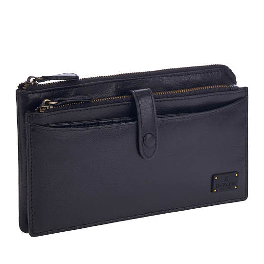 Портмоне Dr.Koffer из натуральной кожи черное