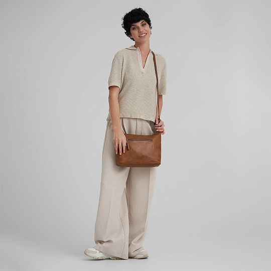 Женская сумка Dr.Koffer из натуральной кожи светло-коричневая