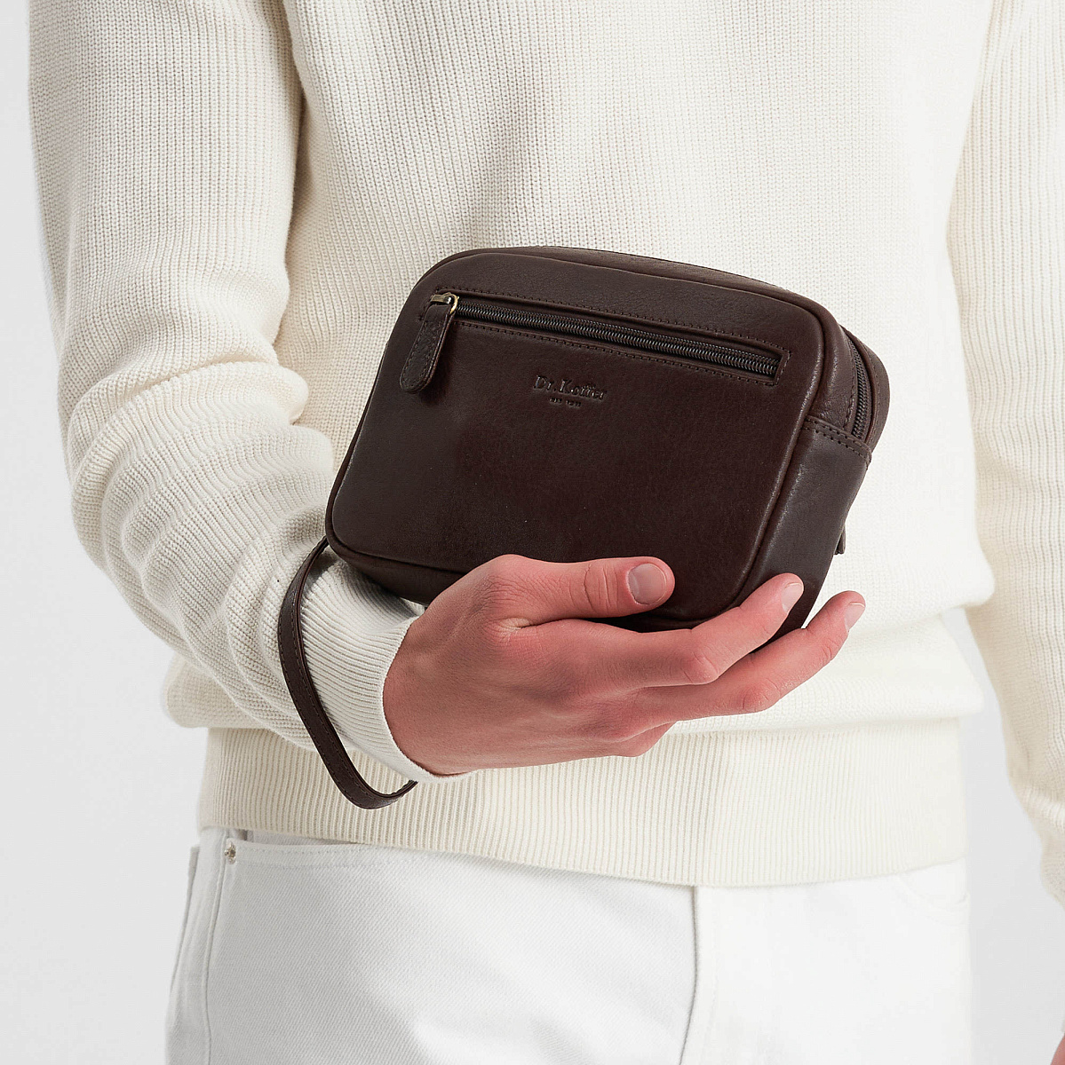 Сумка барсетка из натуральной кожи Dr. Koffer коричневая