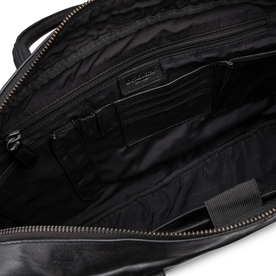 Деловая сумка Dr.Koffer из натуральной кожи черная