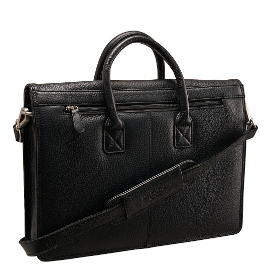 Деловая сумка Dr.Koffer из натуральной кожи черная