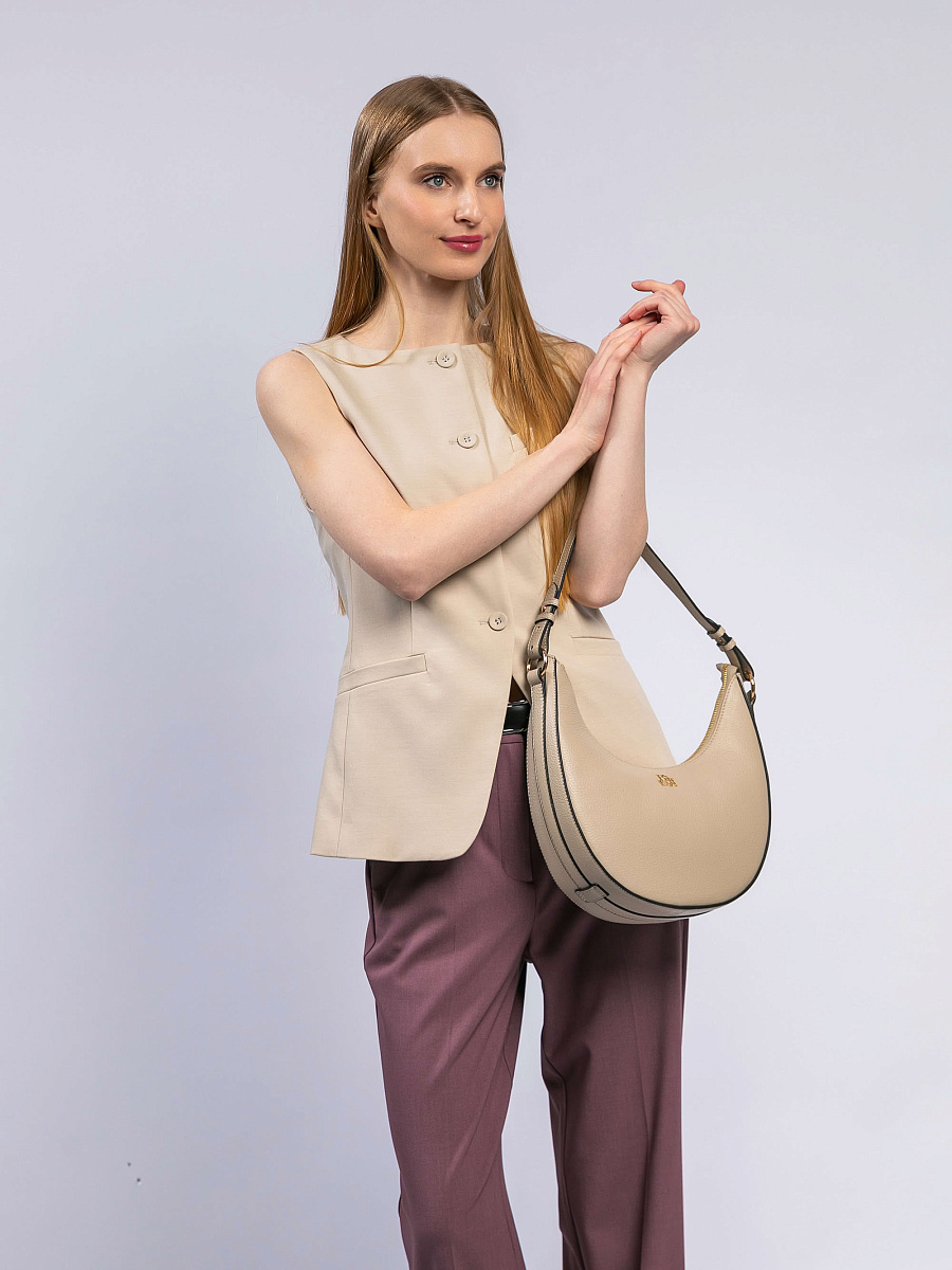 Женская сумка Dr. Koffer из натуральной кожи бежевая