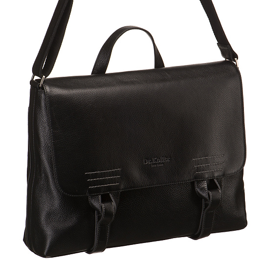 Сумка через плечо Dr.Koffer из натуральной кожи черная